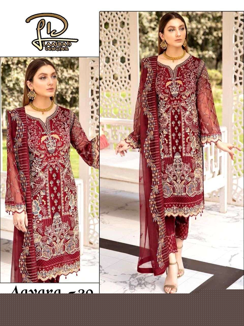 Aayara-20 By Laaibah Designer Pakistani Suits Beautiful Fancy Colorful Stylish Party Wear & Occasional Wear Faux Georgette Embroidered Dresses At Wholesale Price