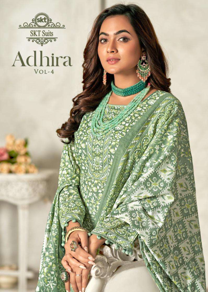Adhira Vol-4 By Skt Suits 79001 To 79008 Series Suits Beautiful Fancy Colorful Stylish Party Wear & Occasional Wear Pure Cotton Dresses At Wholesale Price