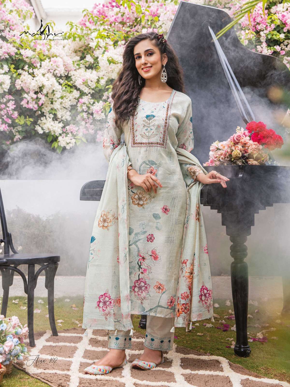 Aina By Mayur 101 To 108 Series Beautiful Suits Colorful Stylish Fancy Casual Wear & Ethnic Wear Silk Dresses At Wholesale Price