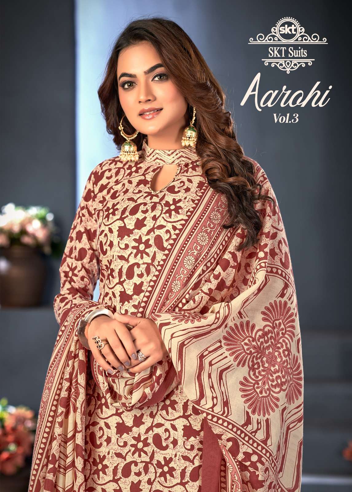Aarohi Vol-3 By Skt Suits 81001 To 81008 Series Beautiful Suits Colorful Stylish Fancy Casual Wear & Ethnic Wear Cotton Print Dresses At Wholesale Price