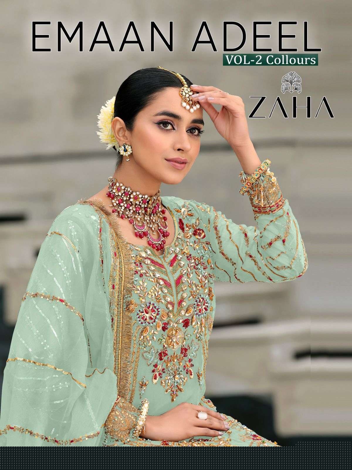 Emaan Adeel Vol-2 Collours By Zaha 10031-F To 10031-I Series Beautiful Winter Collection Suits Stylish Fancy Colorful Casual Wear & Ethnic Wear Faux Georgette With Work Dresses At Wholesale Price