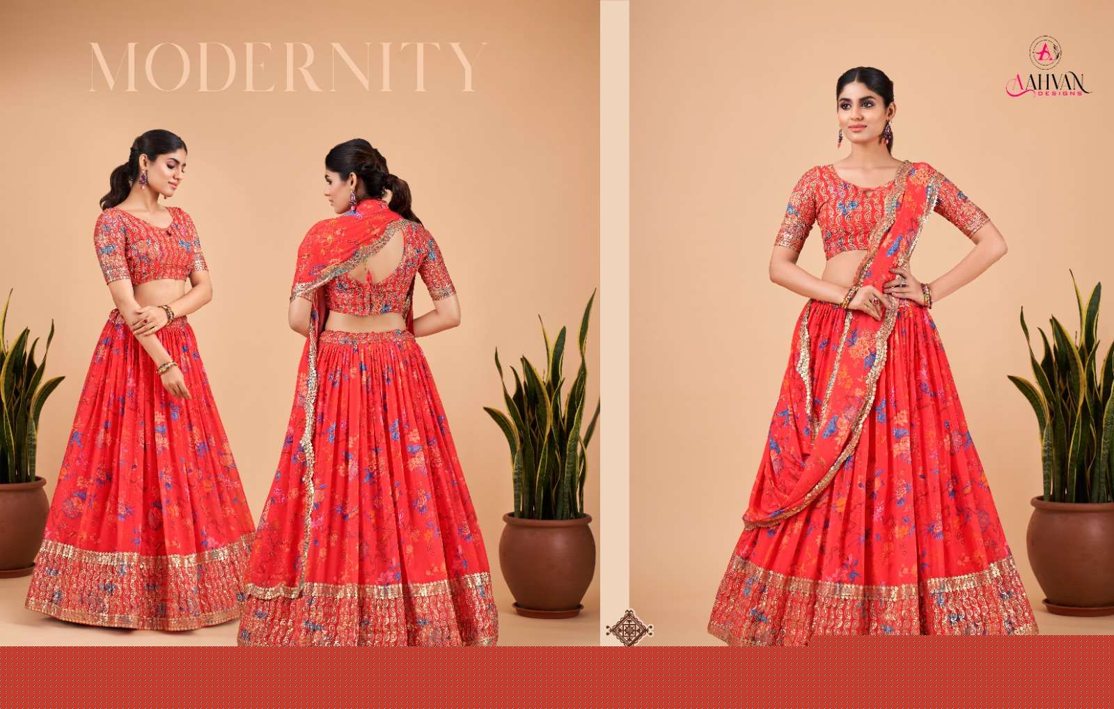 Florence By Aahvan 6001 To 6004 Series Beautiful Festive Collection Occasional Bridal Wear & Party Wear Faux Georgette Lehengas At Wholesale Price