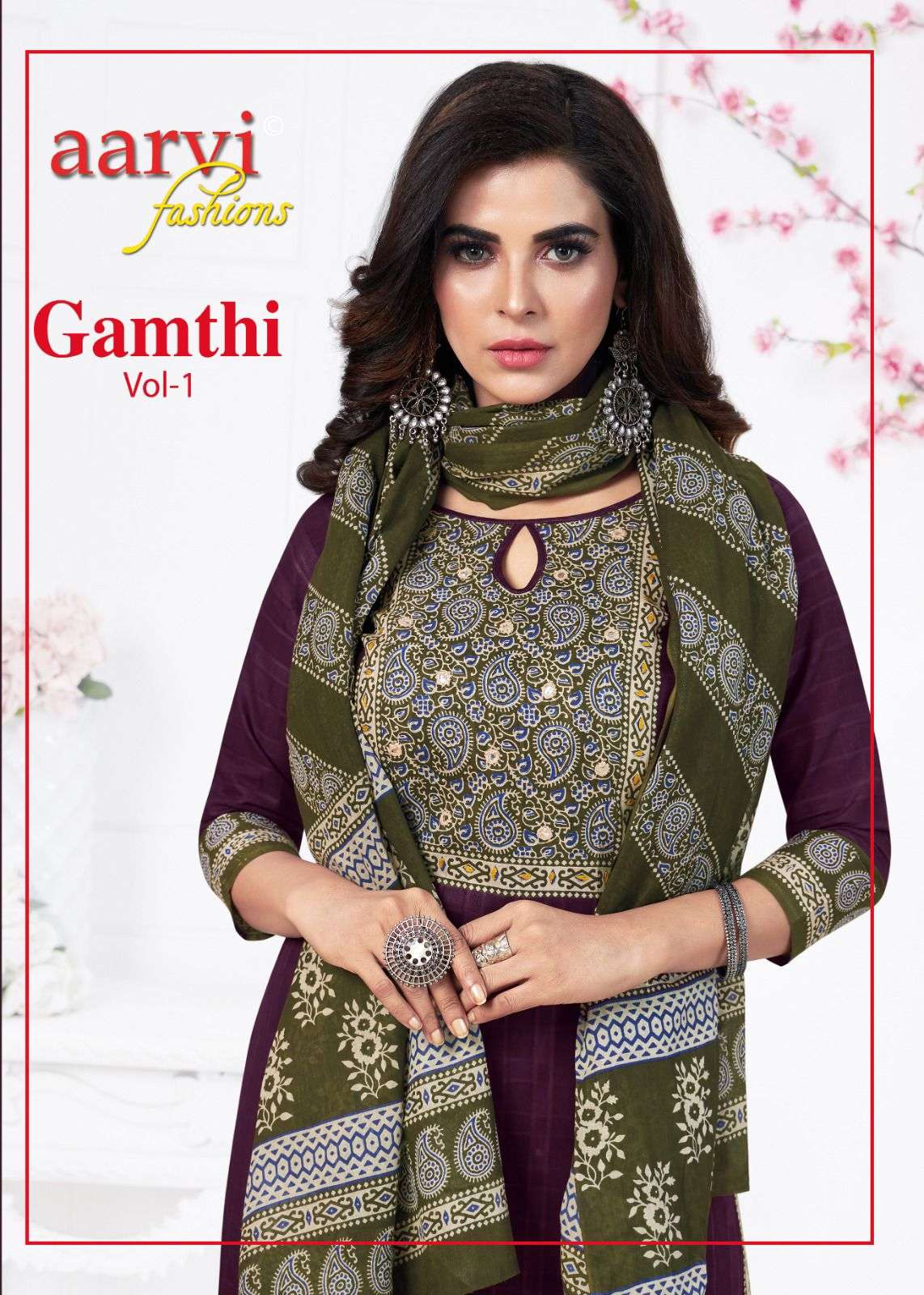 Gamthi Vol-1 By Aarvi Fashion 7107 To 7114 Series Beautiful Stylish Suits Fancy Colorful Casual Wear & Ethnic Wear & Ready To Wear Pure Cotton Printed Dresses At Wholesale Price
