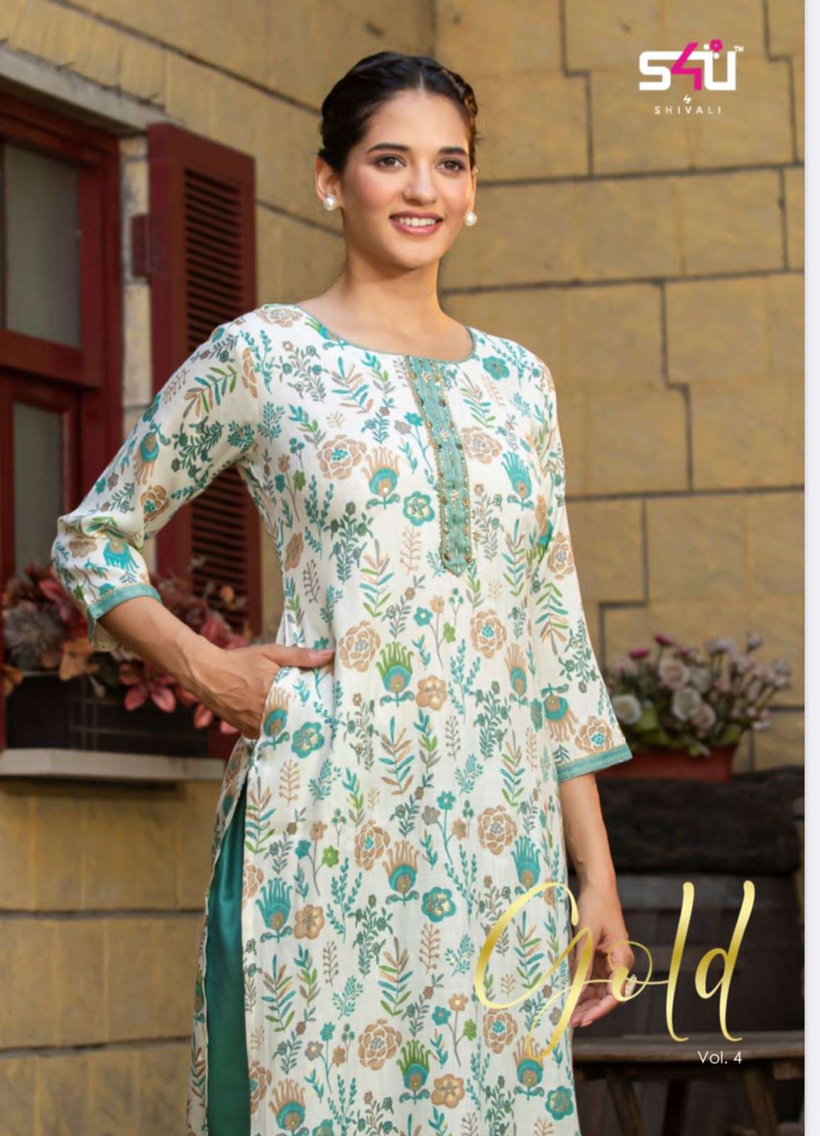 Gold Vol-4 By 1 Love 01 To 07 Series Beautiful Stylish Fancy Colorful Casual Wear & Ethnic Wear Rayon Foil Kurtis At Wholesale Price