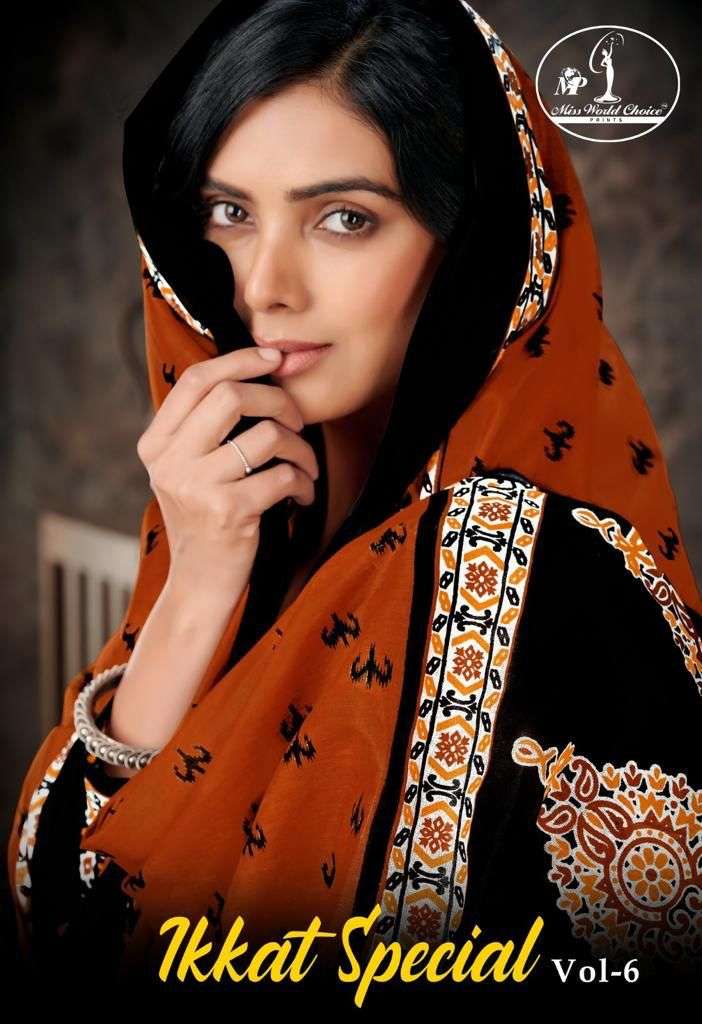 Ikkat Special Vol-6 By Miss World Choice 1001 To 1010 Series Beautiful Stylish Festive Suits Fancy Colorful Casual Wear & Ethnic Wear & Ready To Wear Heavy Cambric Cotton Dresses At Wholesale Price
