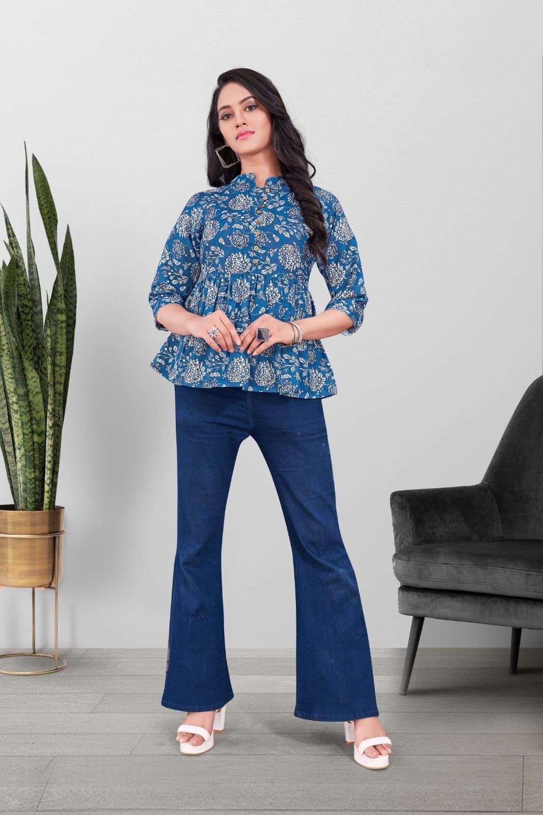 John-1014 By FF 01 To 03 Series Beautiful Stylish Fancy Colorful Casual Wear & Ethnic Wear Slub Cotton Tops At Wholesale Price