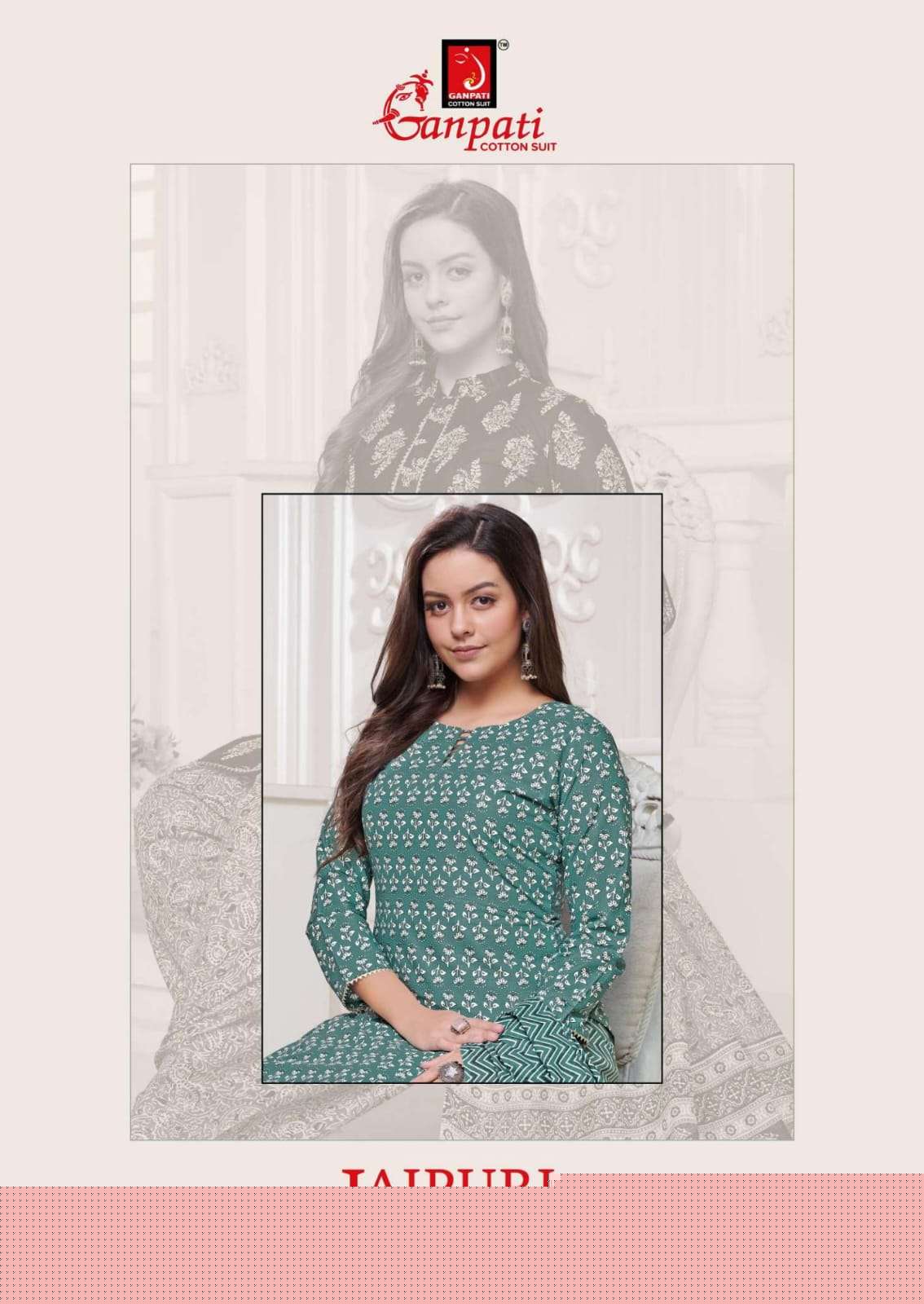 Jaipuri Special By Ganpati Cotton Suits 101 To 115 Series Beautiful Stylish Festive Suits Fancy Colorful Casual Wear & Ethnic Wear & Ready To Wear Cotton Print Dresses At Wholesale Price