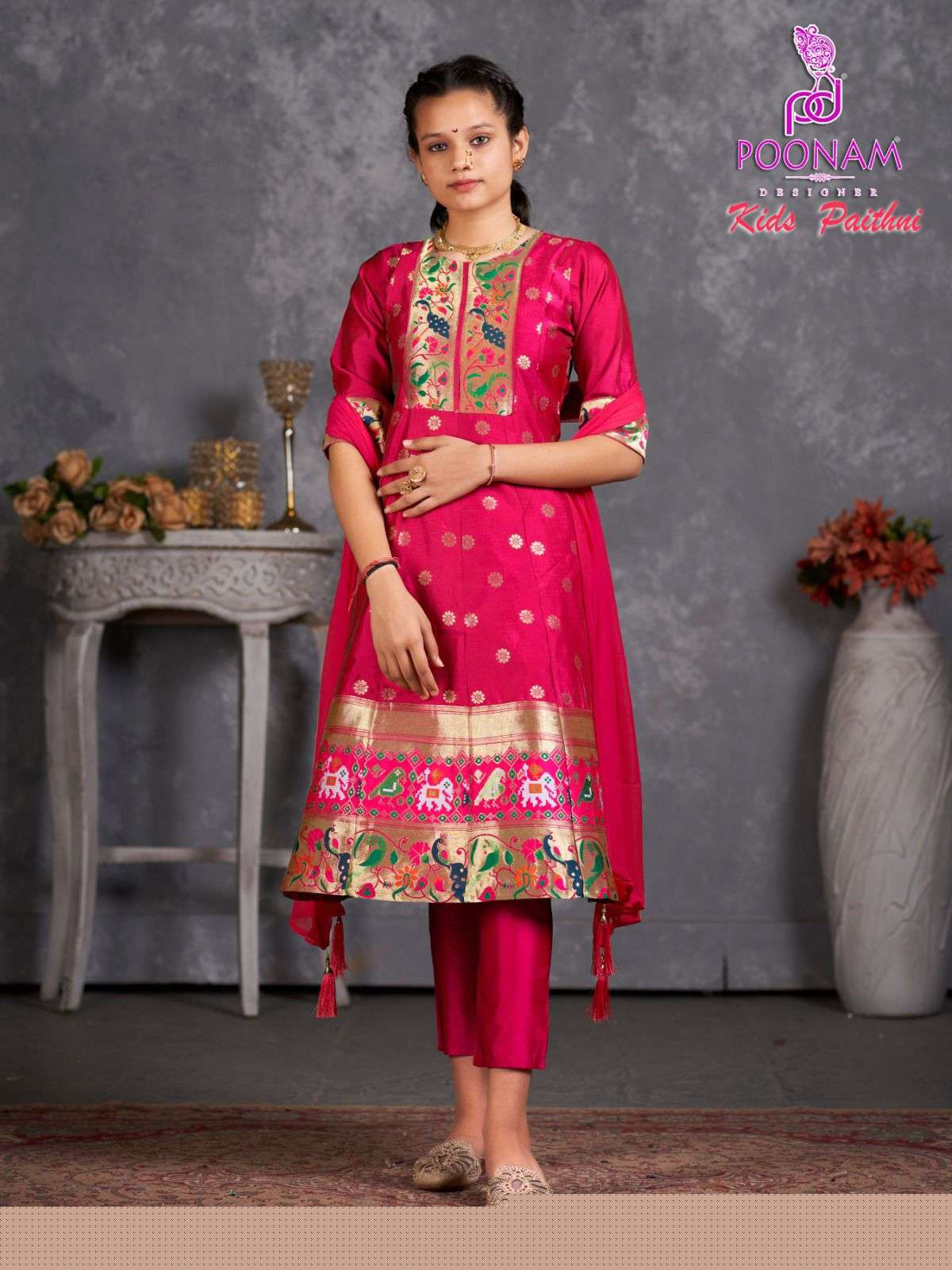 Kids Paithni By Poonam Designer 01 To 06 Series Beautiful Colorful Stylish Fancy Casual Wear & Ethnic Wear & Ready To Wear Pure Tapeta Silk Dresses At Wholesale Price