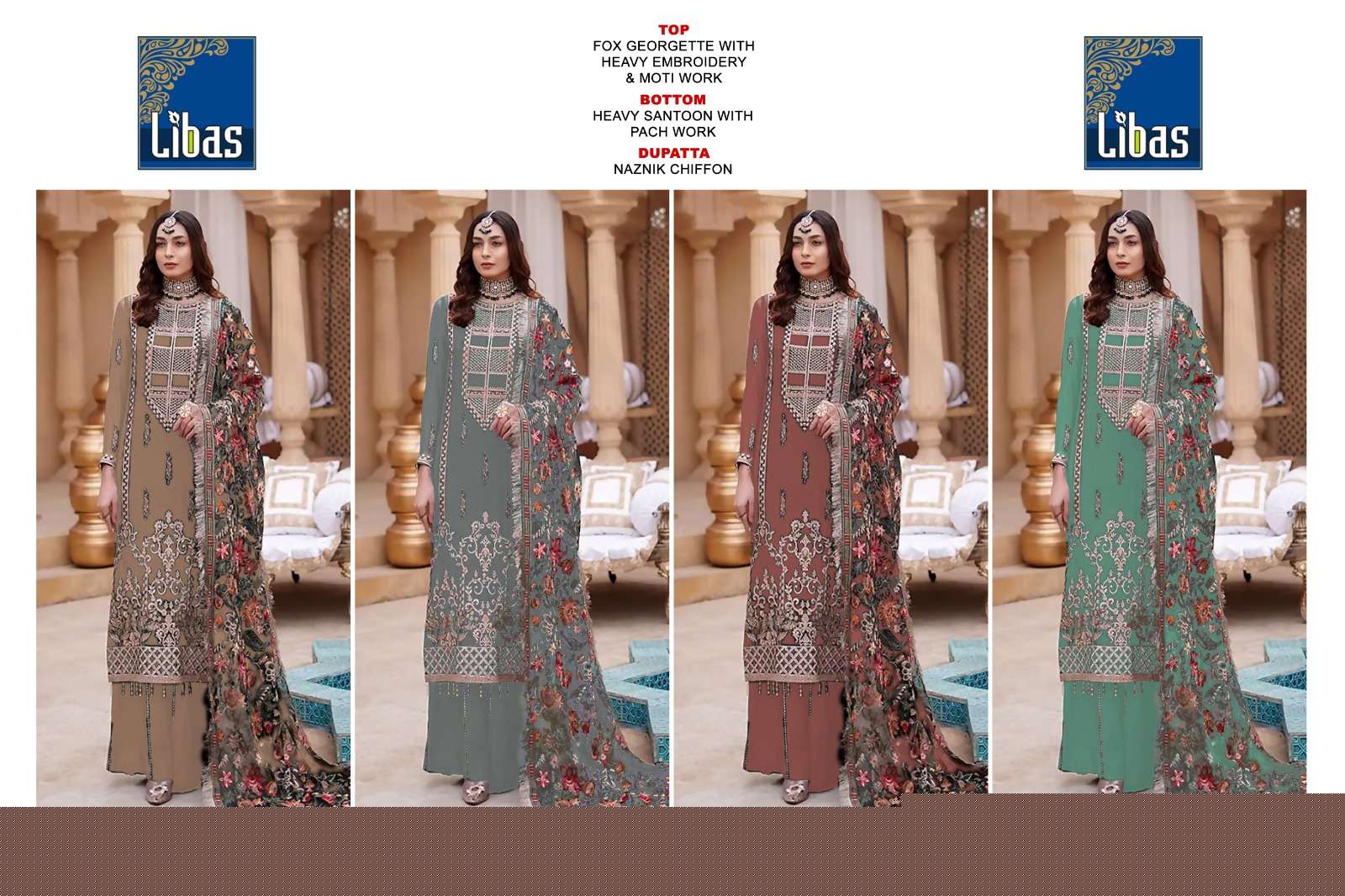 Libas 128 Colours Vol-2 By Libas 128-E To 128-H Series Beautiful Stylish Pakistani Suits Fancy Colorful Casual Wear & Ethnic Wear & Ready To Wear Faux Georgette Embroidered Dresses At Wholesale Price
