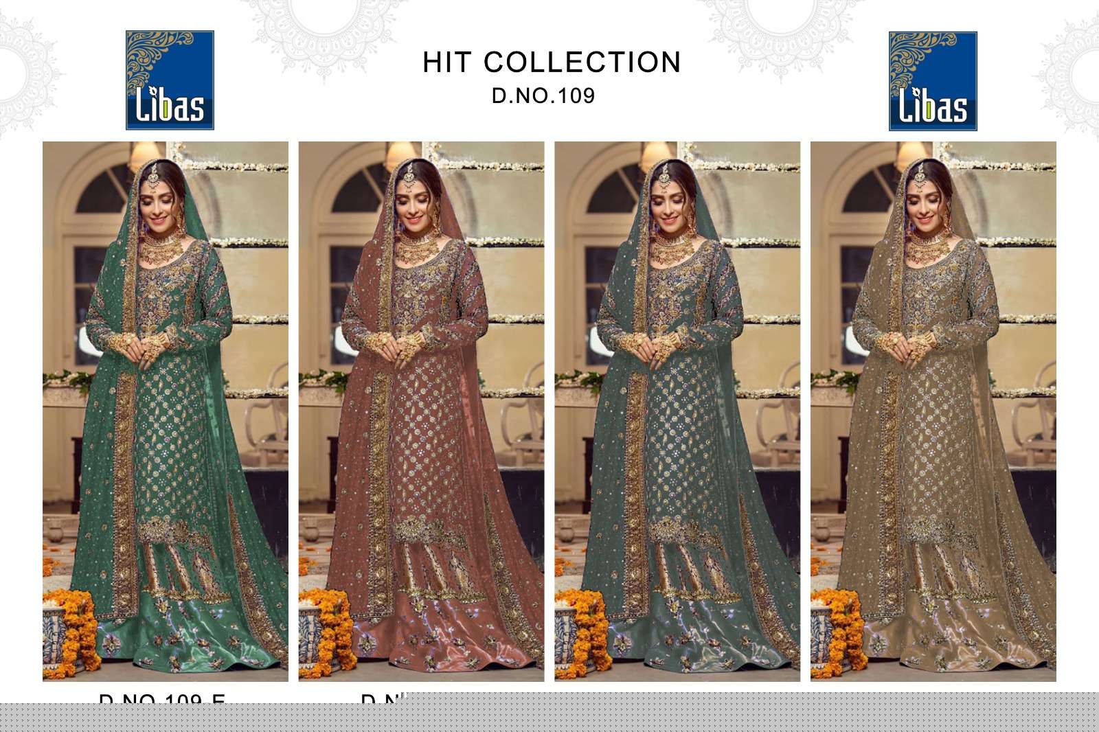 Libas 109 Colours Vol-2 By Libas 109-E To 109-H Series Beautiful Stylish Pakistani Suits Fancy Colorful Casual Wear & Ethnic Wear & Ready To Wear Faux Georgette Embroidered Dresses At Wholesale Price