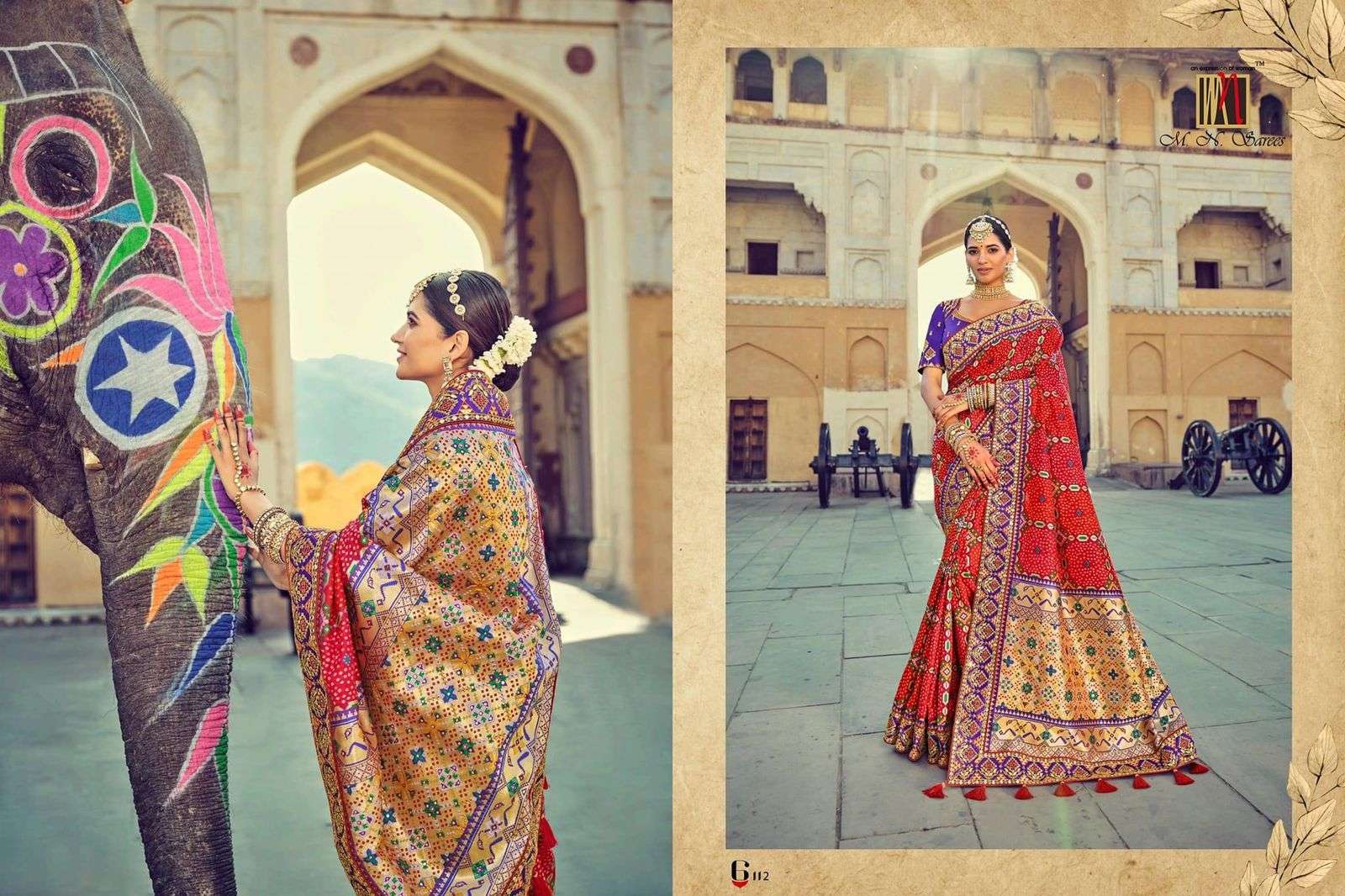 M N Hit Design 6112 By M N Sarees Indian Traditional Wear Collection Beautiful Stylish Fancy Colorful Party Wear & Occasional Wear Pure Silk Sarees At Wholesale Price