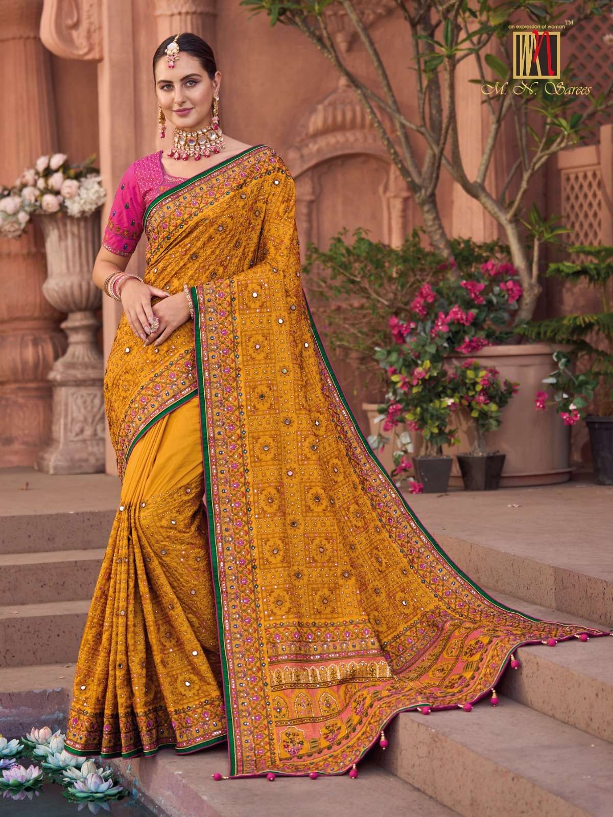 M.N. Sarees Hit Design 6206 Colours By M.N. Sarees 6206-A To 6206-D Series Indian Traditional Wear Collection Beautiful Stylish Fancy Colorful Party Wear & Occasional Wear Fancy Sarees At Wholesale Price