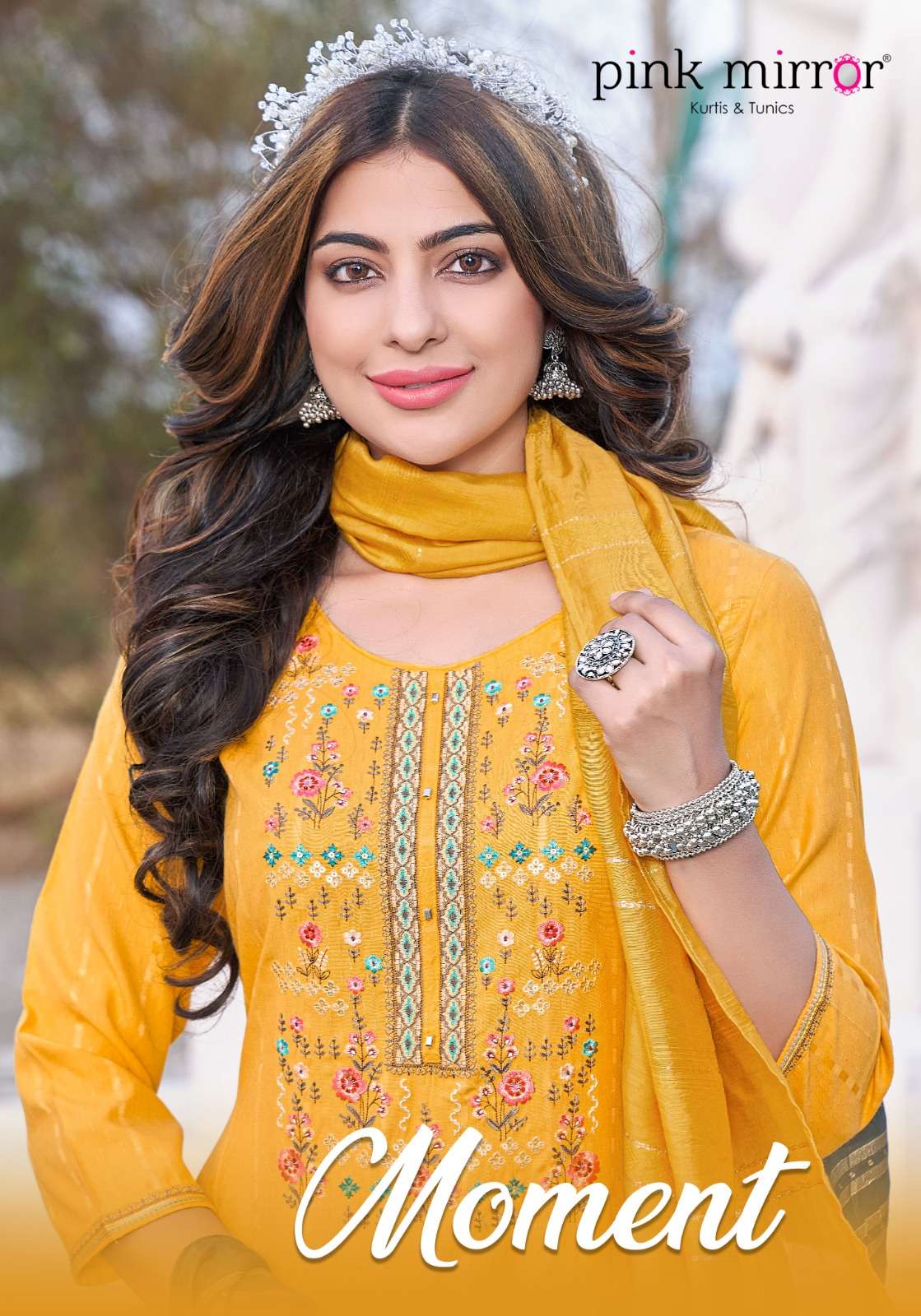 Moment By Pink Mirror 4001 To 4006 Series Designer Sharara Suits Collection Beautiful Stylish Fancy Colorful Party Wear & Occasional Wear Viscose Embroidered Dresses At Wholesale Price