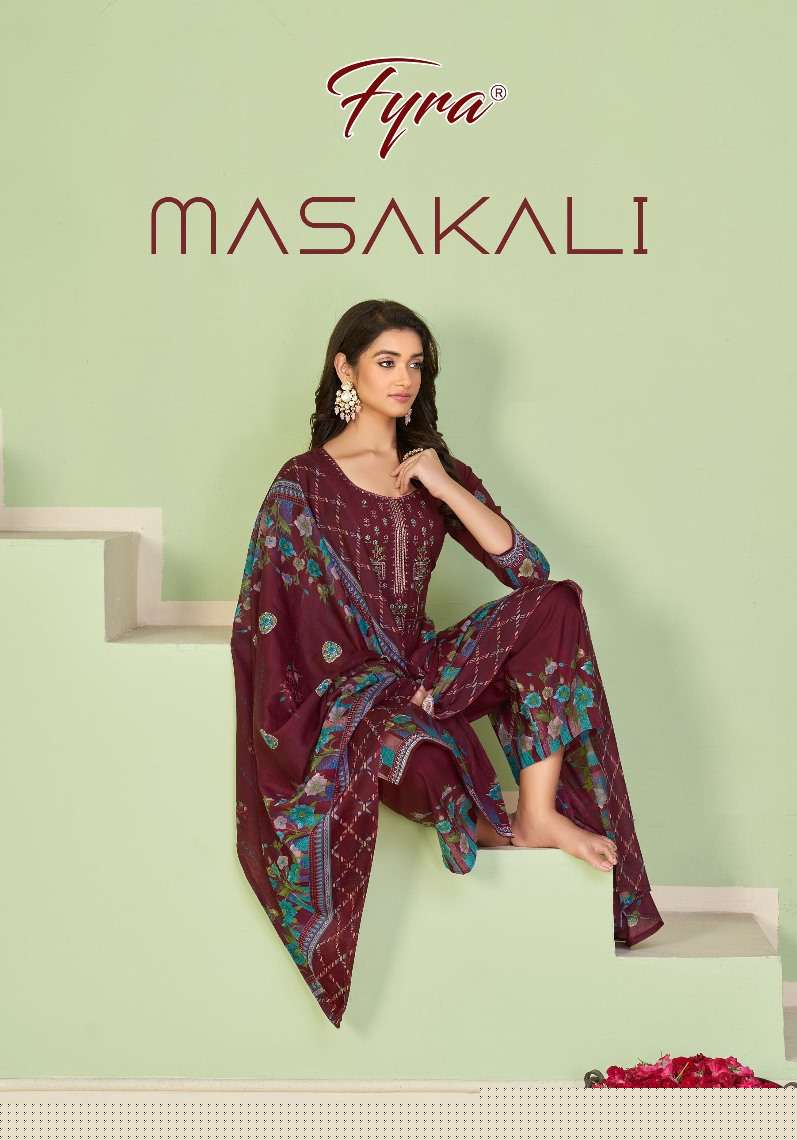 Masakali By Fyra 101 To 110 Series Beautiful Suits Colorful Stylish Fancy Casual Wear Pure Soft Cotton Print With Work Dresses At Wholesale Price