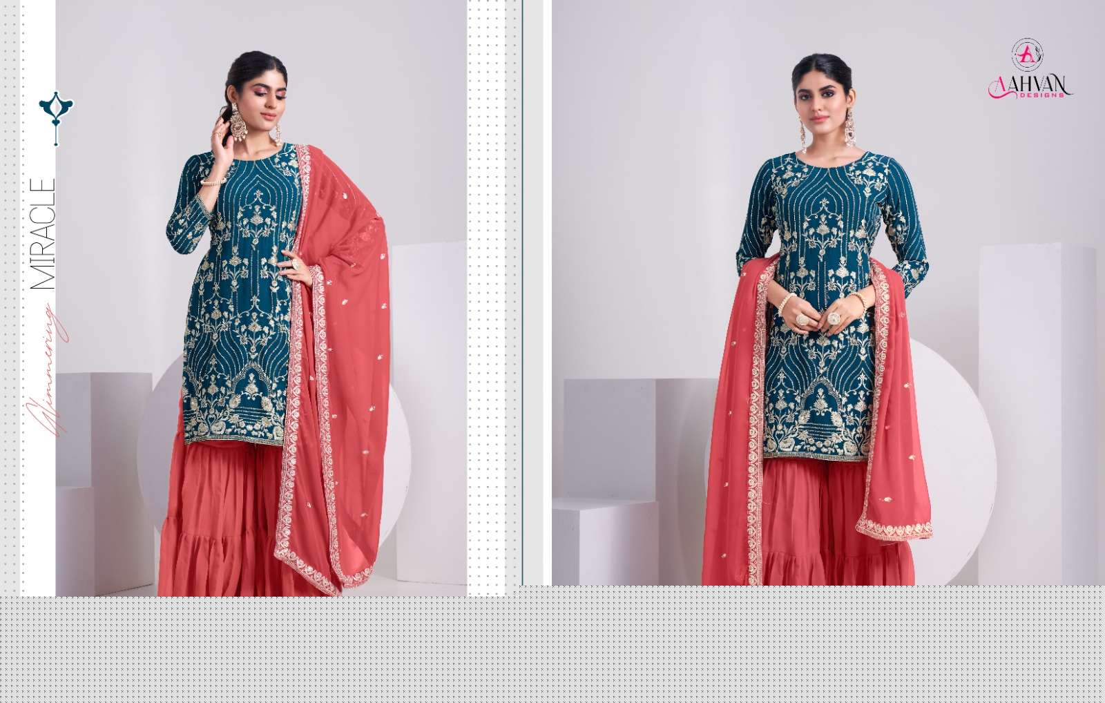 Paradise By Aahvan 6101 To 6104 Series Beautiful Stylish Sharara Suits Fancy Colorful Casual Wear & Ethnic Wear & Ready To Wear Heavy Faux Georgette Dresses At Wholesale Price