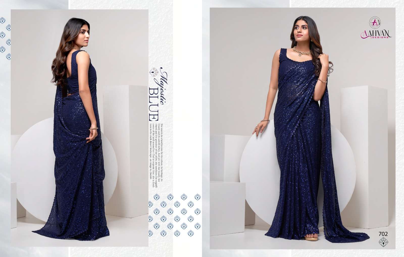 Party Diva By Aahvan 701 To 704 Series Indian Traditional Wear Collection Beautiful Stylish Fancy Colorful Party Wear & Occasional Wear Georgette Sarees At Wholesale Price