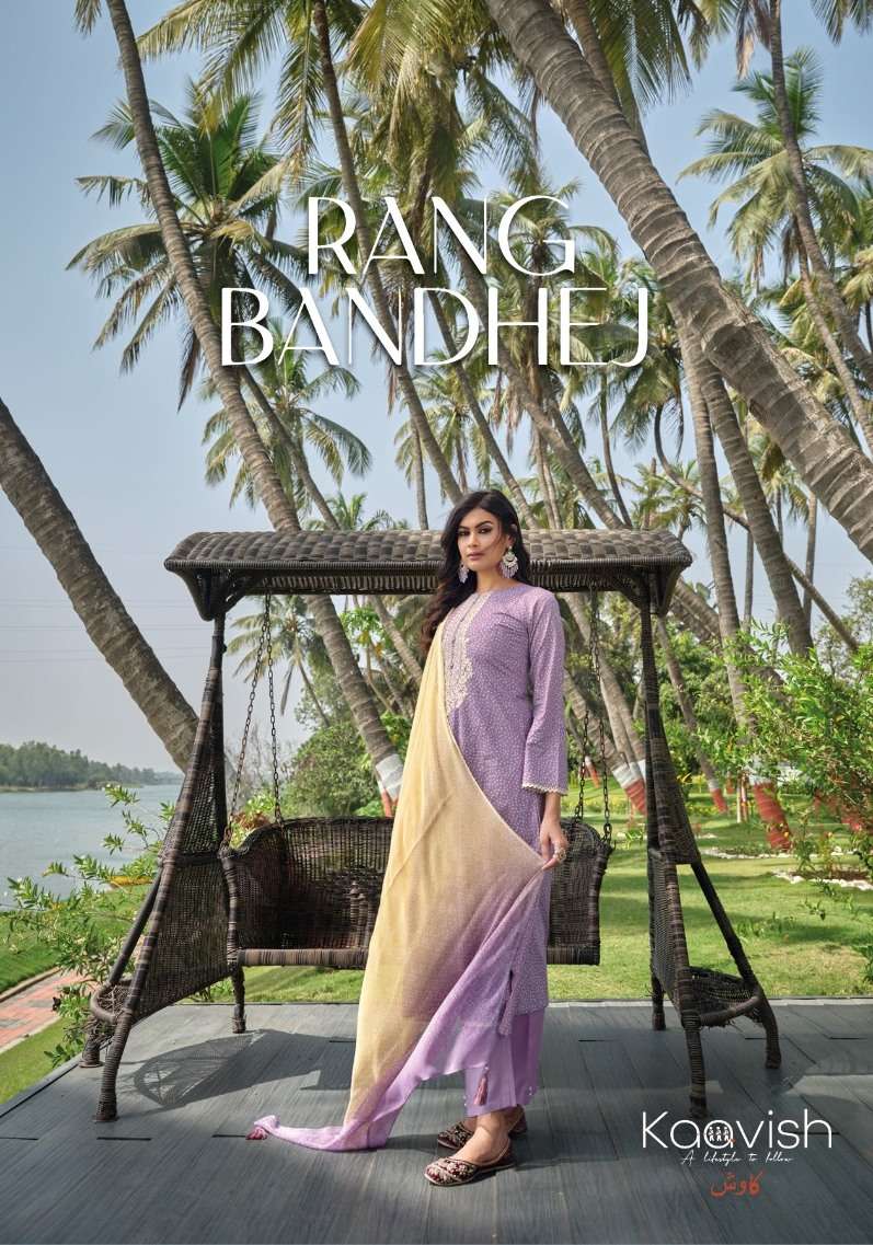 Rang Bandhej By Kaavish 10001 To 10009 Series Designer Suits Beautiful Fancy Colorful Stylish Party Wear & Occasional Wear Pure Lawn Cotton Dresses At Wholesale Price