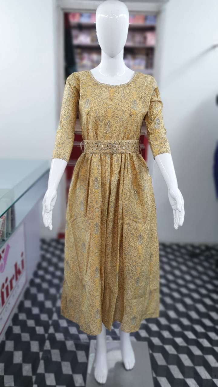 Surya-1002 By FF 01 To 02 Series Beautiful Stylish Fancy Colorful Casual Wear & Ethnic Wear Chanderi Gowns At Wholesale Price