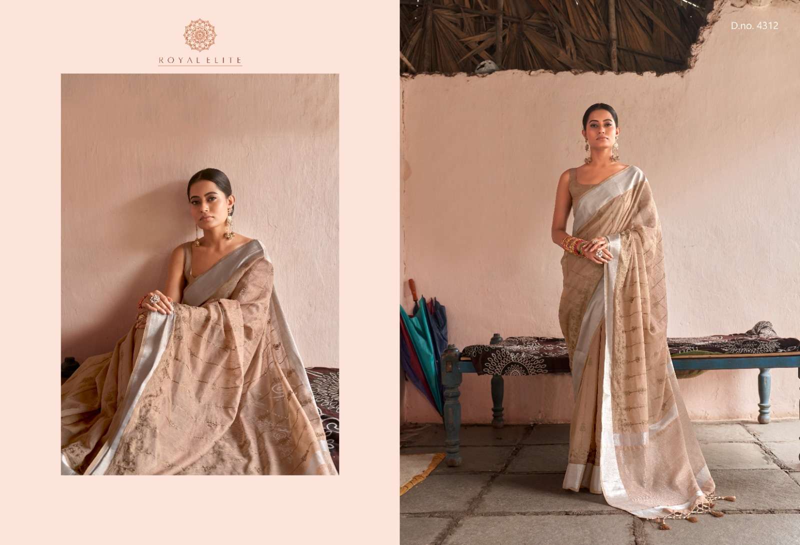 Sabiya Vol-3 By Royal Elite 4311 To 4318 Series Indian Traditional Wear Collection Beautiful Stylish Fancy Colorful Party Wear & Occasional Wear Linen Digital Print Sarees At Wholesale Price
