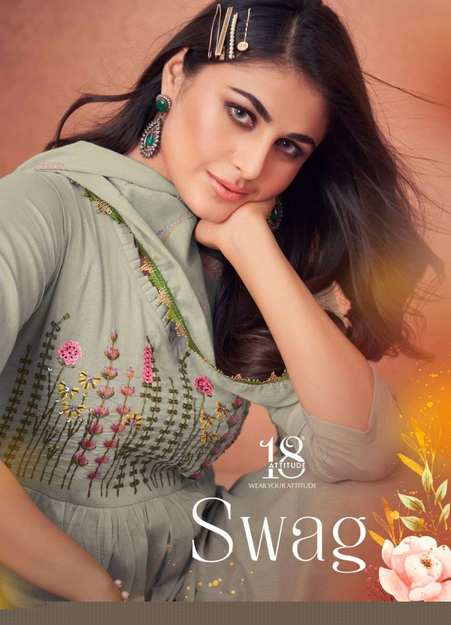 Swag By 18 Attitude 1001 To 1007 Series Designer Festive Suits Beautiful Fancy Colorful Stylish Party Wear & Occasional Wear Mal Cotton Print Dresses At Wholesale Price