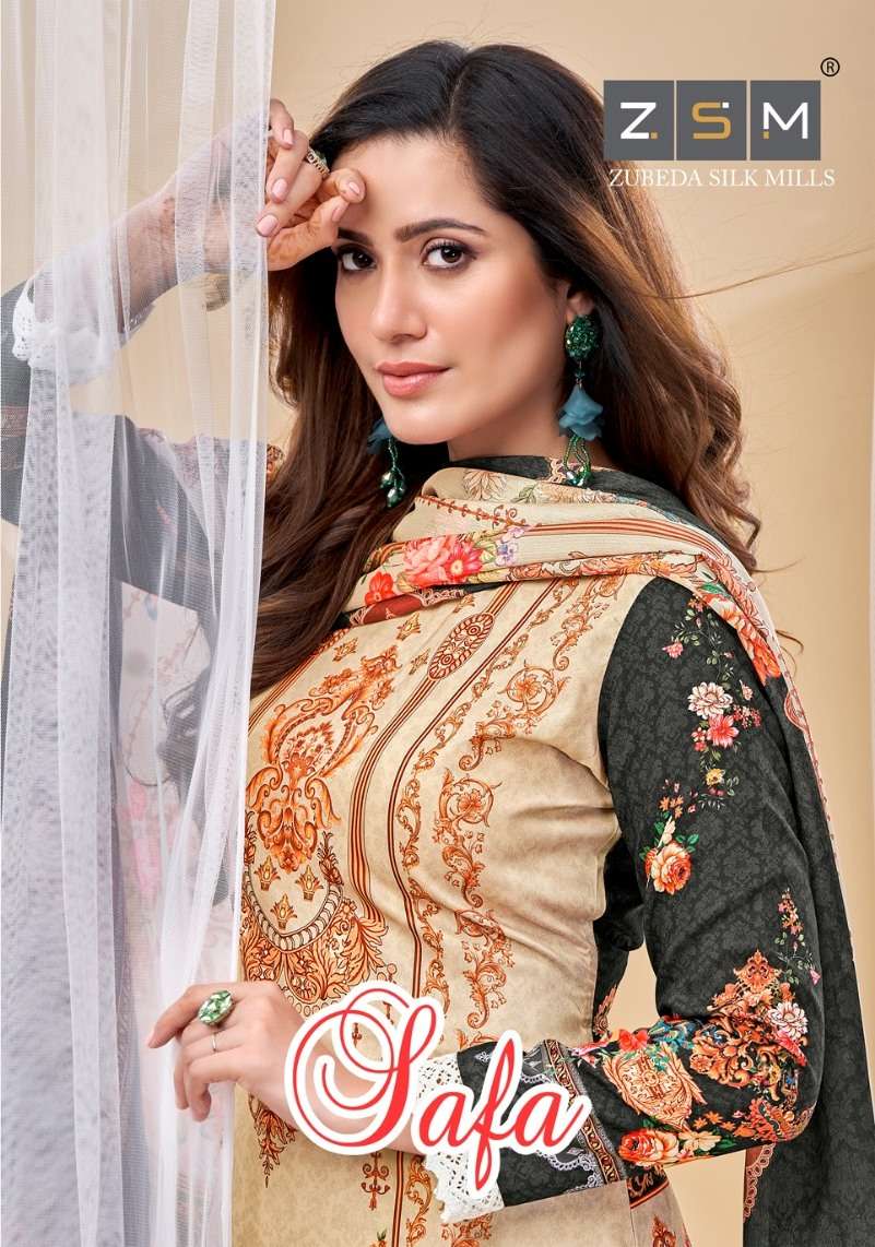 Safa By Zsm 10001 To 10006 Series Designer Festive Suits Beautiful Fancy Stylish Colorful Party Wear & Occasional Wear Muslin Printed Embroidery Dresses At Wholesale Price