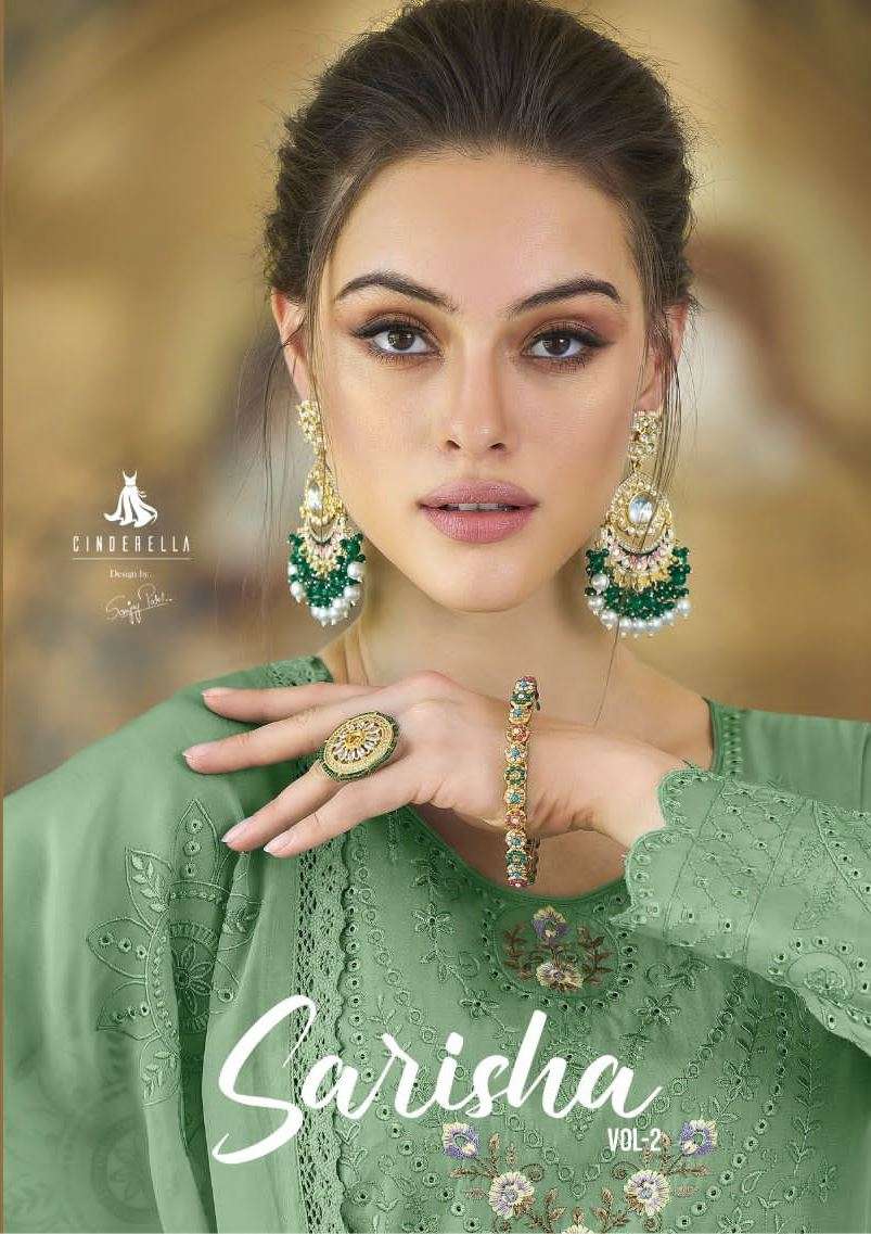 Sarisha Vol-2 By Cinderella 10333 To 10338 Series Beautiful Suits Colorful Stylish Fancy Casual Wear & Ethnic Wear Pure Muslin Embroidered Dresses At Wholesale Price