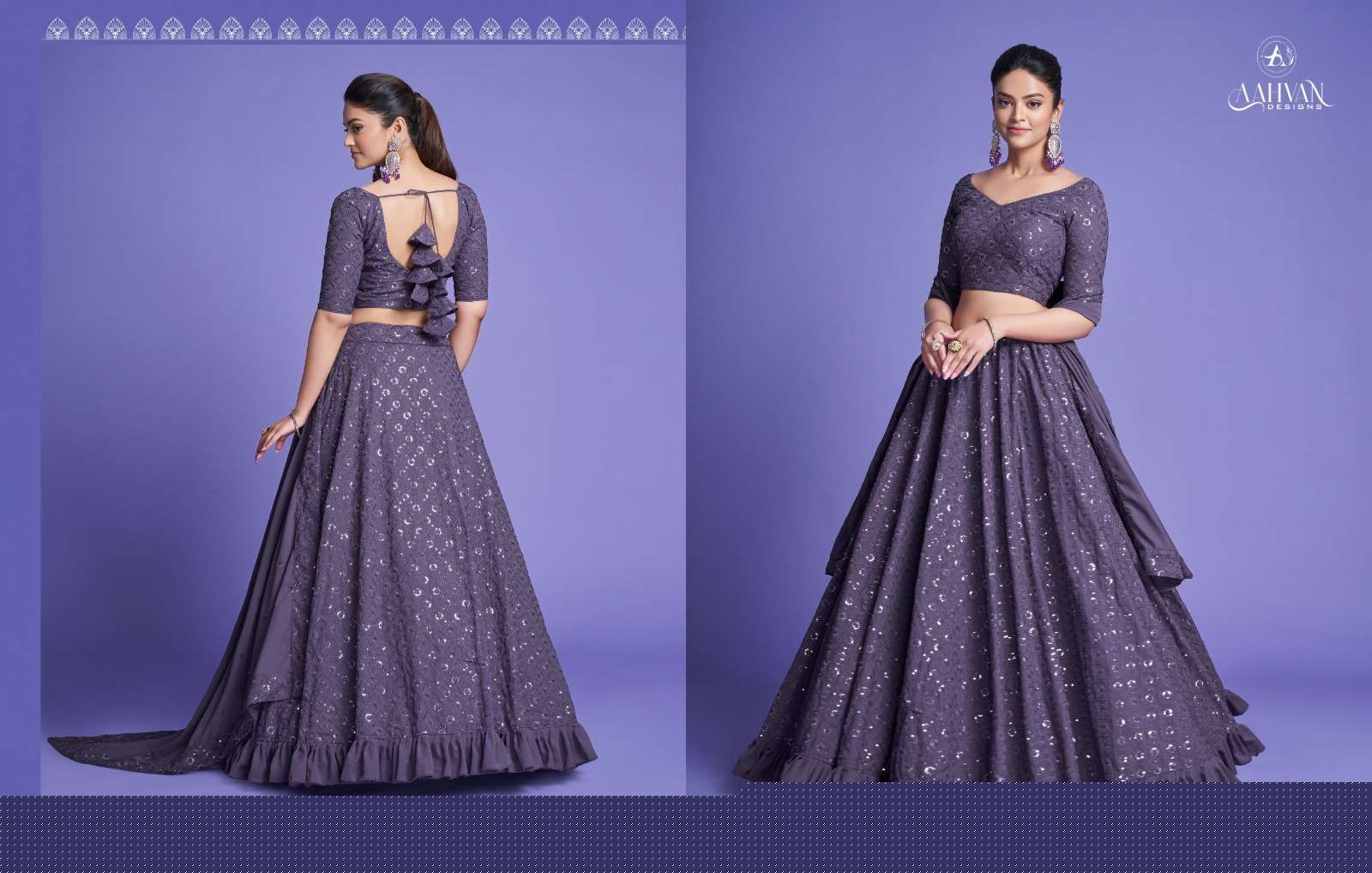 Shringar Vol-8 By Aahvan 6601 To 6604 Series Designer Beautiful Collection Occasional Wear & Party Wear Georgette Lehengas At Wholesale Price