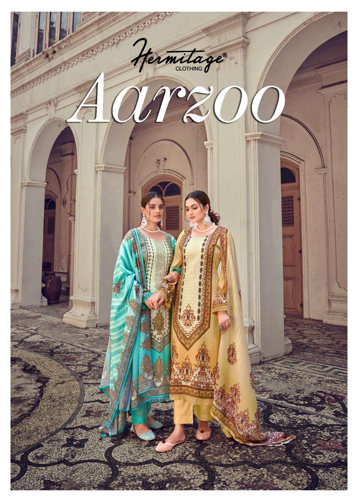 Aarzoo By Hermitage 1001 To 1006 Series Designer Festive Suits Beautiful Fancy Stylish Colorful Party Wear & Occasional Wear Pure Lawn Print With Embroidery Dresses At Wholesale Price