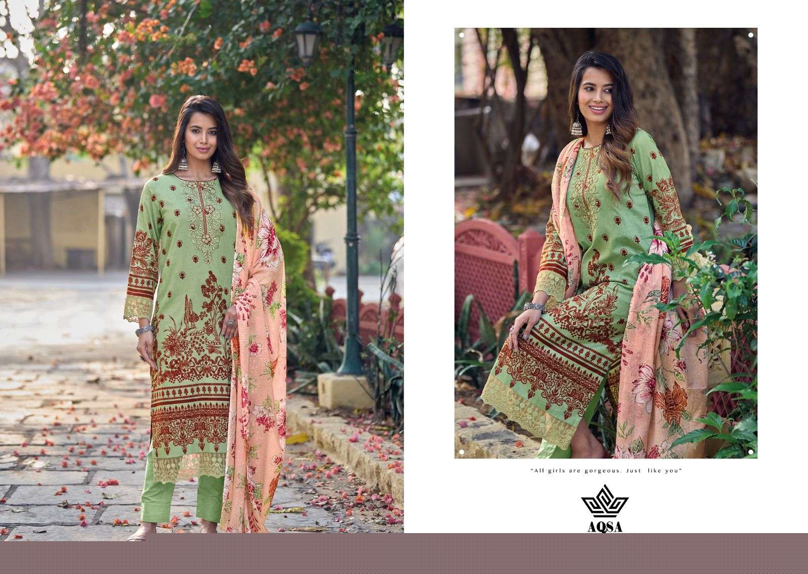 Amyra By Aqsa 2001 To 2008 Series Beautiful Festive Suits Colorful Stylish Fancy Casual Wear & Ethnic Wear Pure Cambric Cotton Digital Print Dresses At Wholesale Price