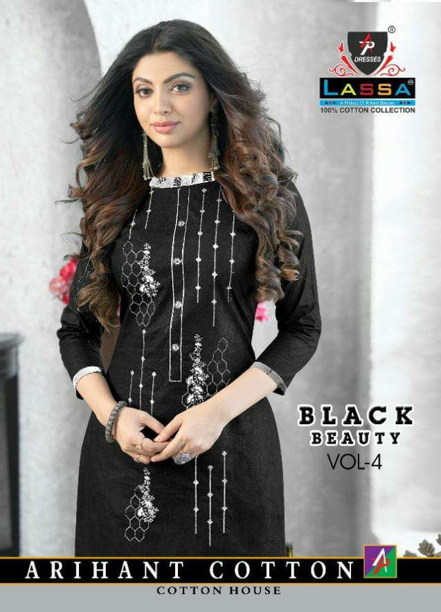 Black Beauty Vol-4 By Lassa 4001 To 4010 Series Beautiful Suits Colorful Stylish Fancy Casual Wear & Ethnic Wear Cotton Print Dresses At Wholesale Price