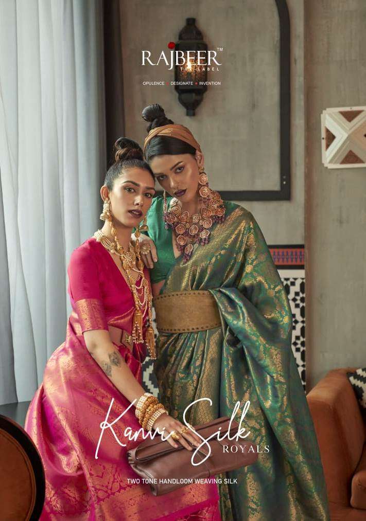 Kanvi Silk 3001 Series By Rajbeer 3001 To 3006 Series Indian Traditional Wear Collection Beautiful Stylish Fancy Colorful Party Wear & Occasional Wear Silk Sarees At Wholesale Price