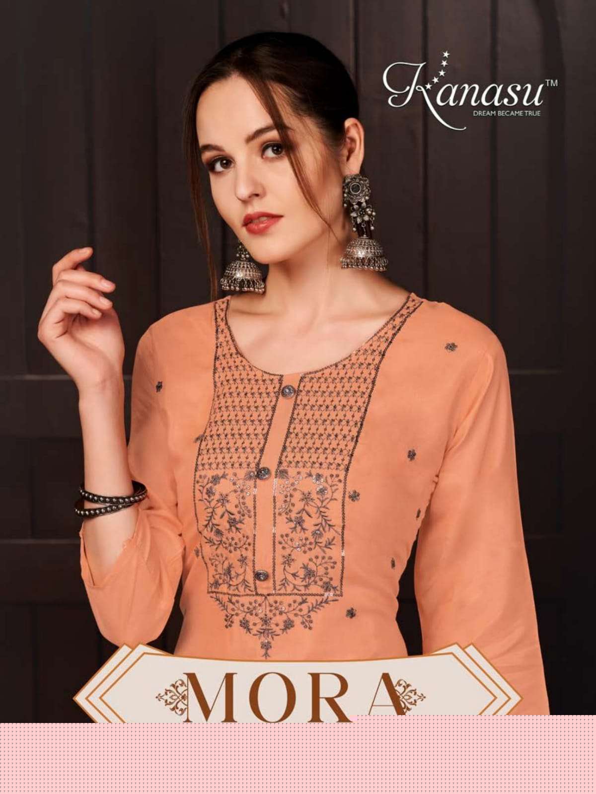 Mora By Kanasu 1001 To 1008 Series Designer Stylish Fancy Colorful Beautiful Party Wear & Ethnic Wear Collection Muslin Kurtis At Wholesale Price