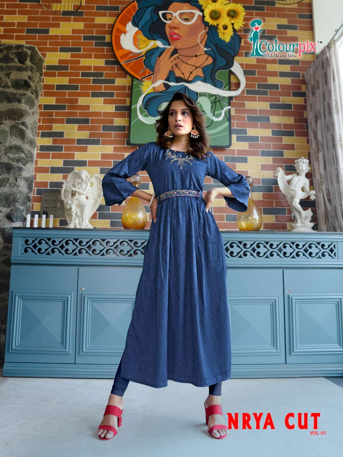 Nyra Cut Vol-1 By Colourpix 1001 To 1006 Series Designer Stylish Fancy Colorful Beautiful Party Wear & Ethnic Wear Collection Viscose Rayon Prints Kurtis At Wholesale Price