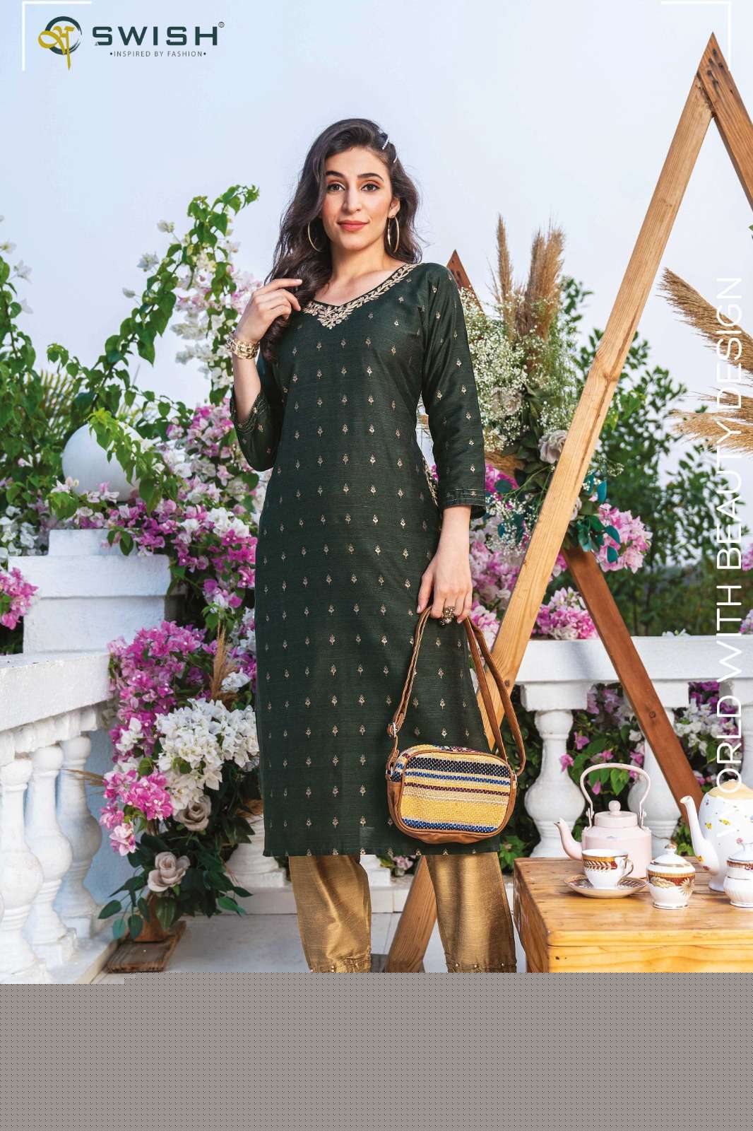 Nura Vol-3 By Swish 301 To 306 Series Beautiful Stylish Fancy Colorful Casual Wear & Ethnic Wear Jacquard Kurtis At Wholesale Price