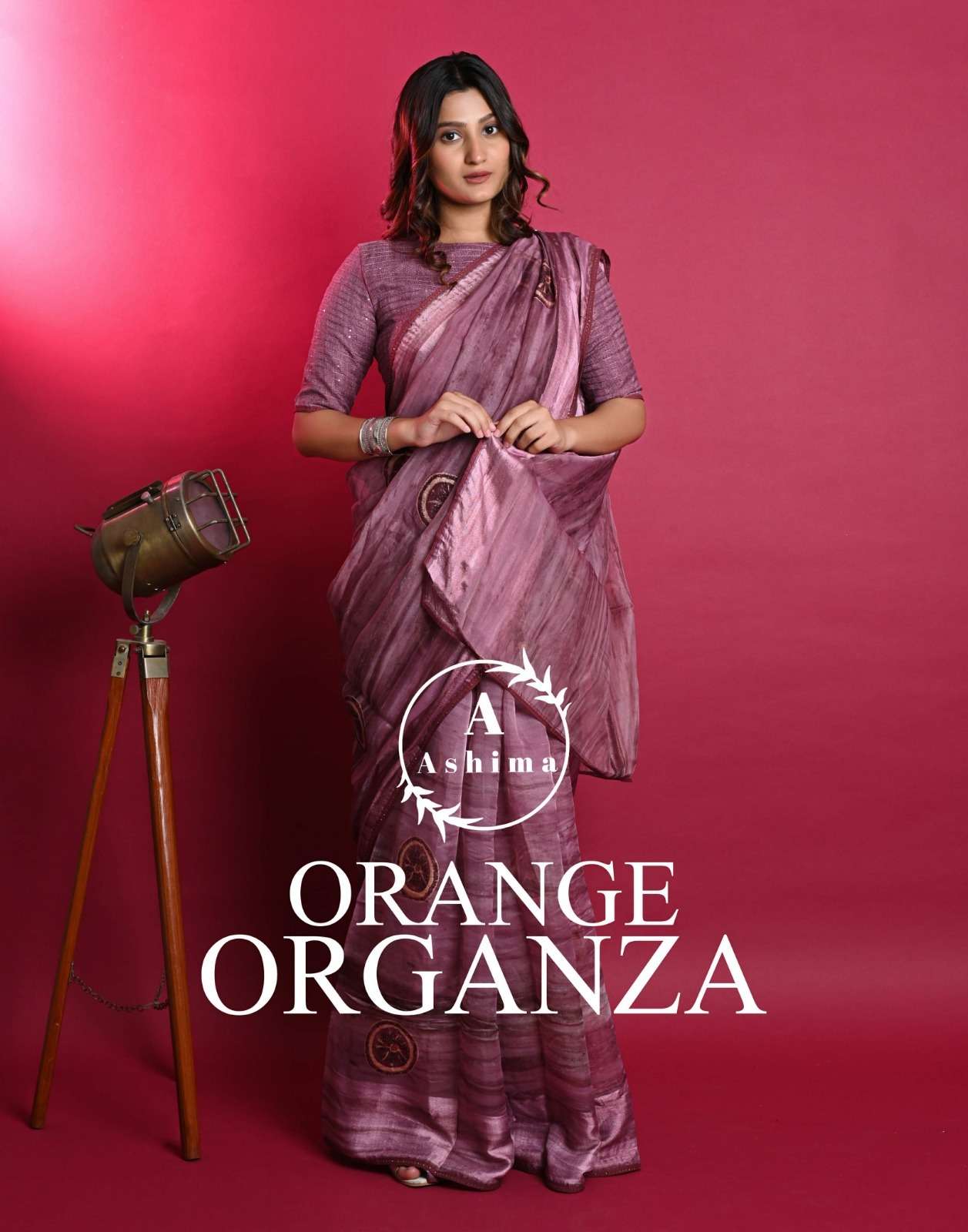 Orange Organza By Ashima 7601 To 7608 Series Indian Traditional Wear Collection Beautiful Stylish Fancy Colorful Party Wear & Occasional Wear Soft Organza Sarees At Wholesale Price