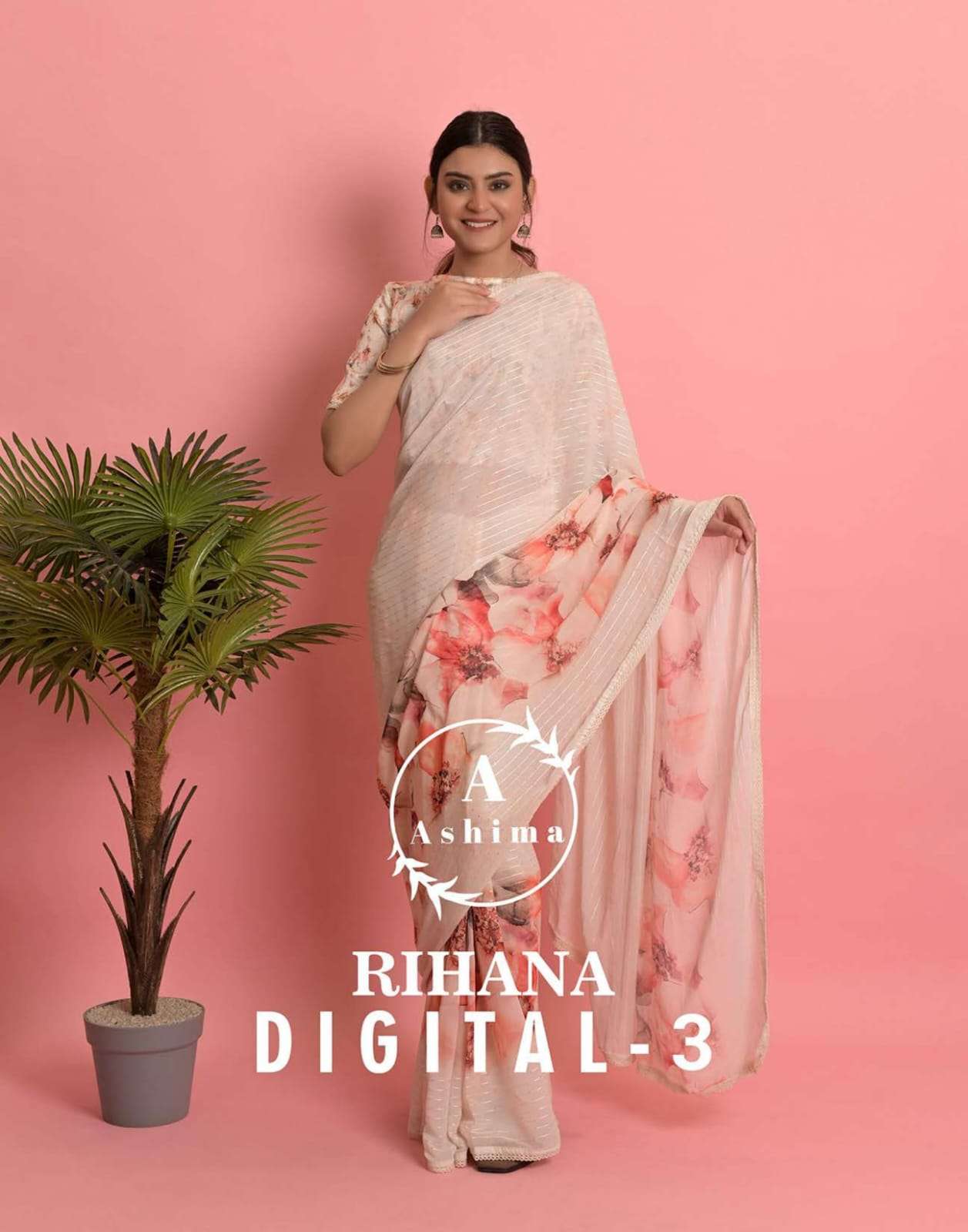 Rihana Digital Vol-3 By Ashima 7201 To 7208 Series Indian Traditional Wear Collection Beautiful Stylish Fancy Colorful Party Wear & Occasional Wear Weightless Sarees At Wholesale Price
