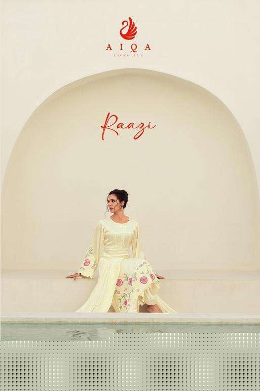 Raazi By Aiqa 01 To 06 Series Beautiful Festive Suits Colorful Stylish Fancy Casual Wear & Ethnic Wear Pure Bemberg Silk Dresses At Wholesale Price