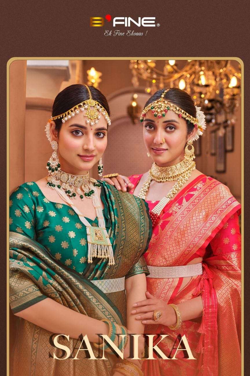 Sanika By Bfine 1066-A To 1066-D Series Indian Traditional Wear Collection Beautiful Stylish Fancy Colorful Party Wear & Occasional Wear Silk Sarees At Wholesale Price