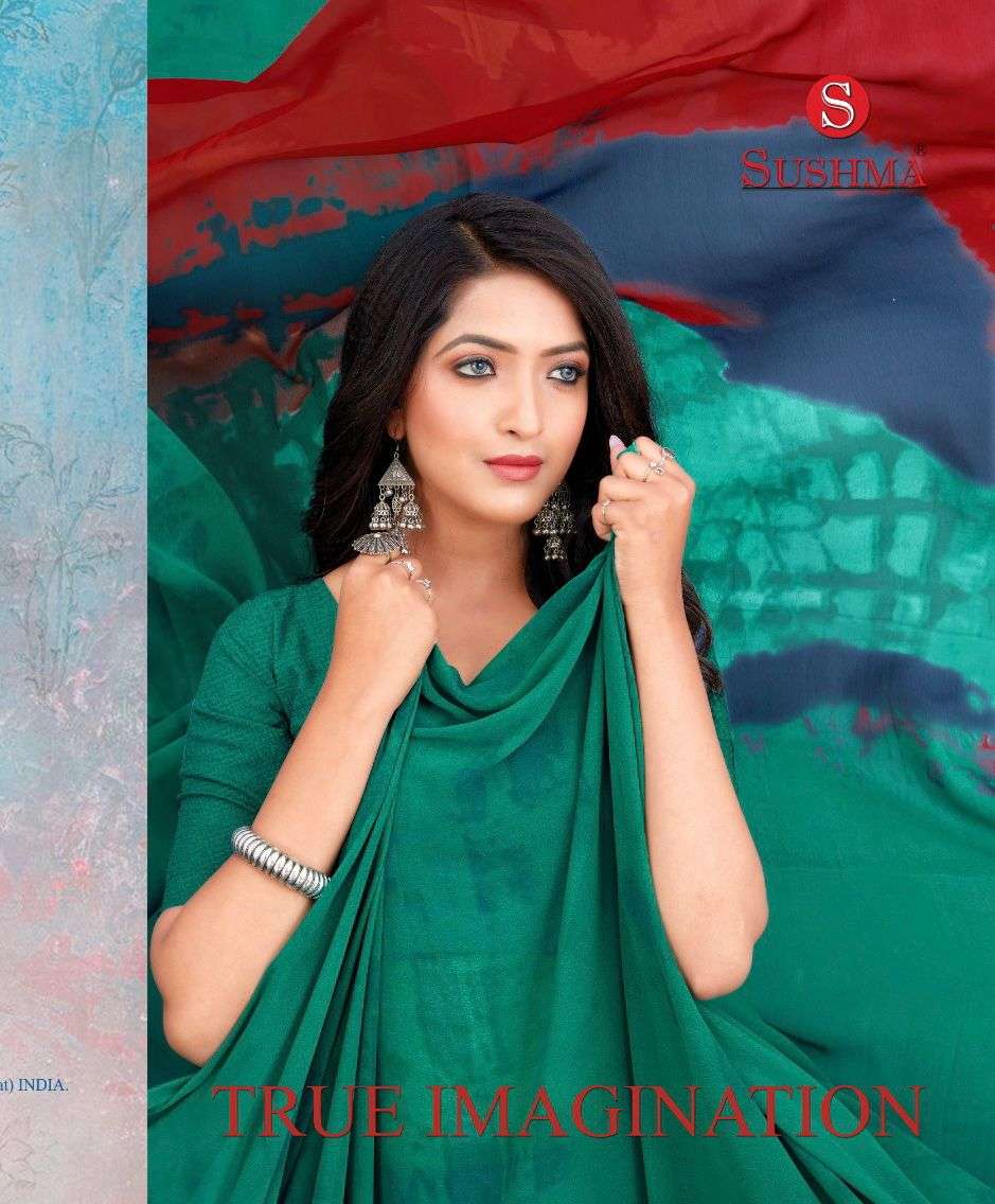 True Imagination By Sushma 2701-A To 2703-B Series Indian Traditional Wear Collection Beautiful Stylish Fancy Colorful Party Wear & Occasional Wear Georgette Sarees At Wholesale Price