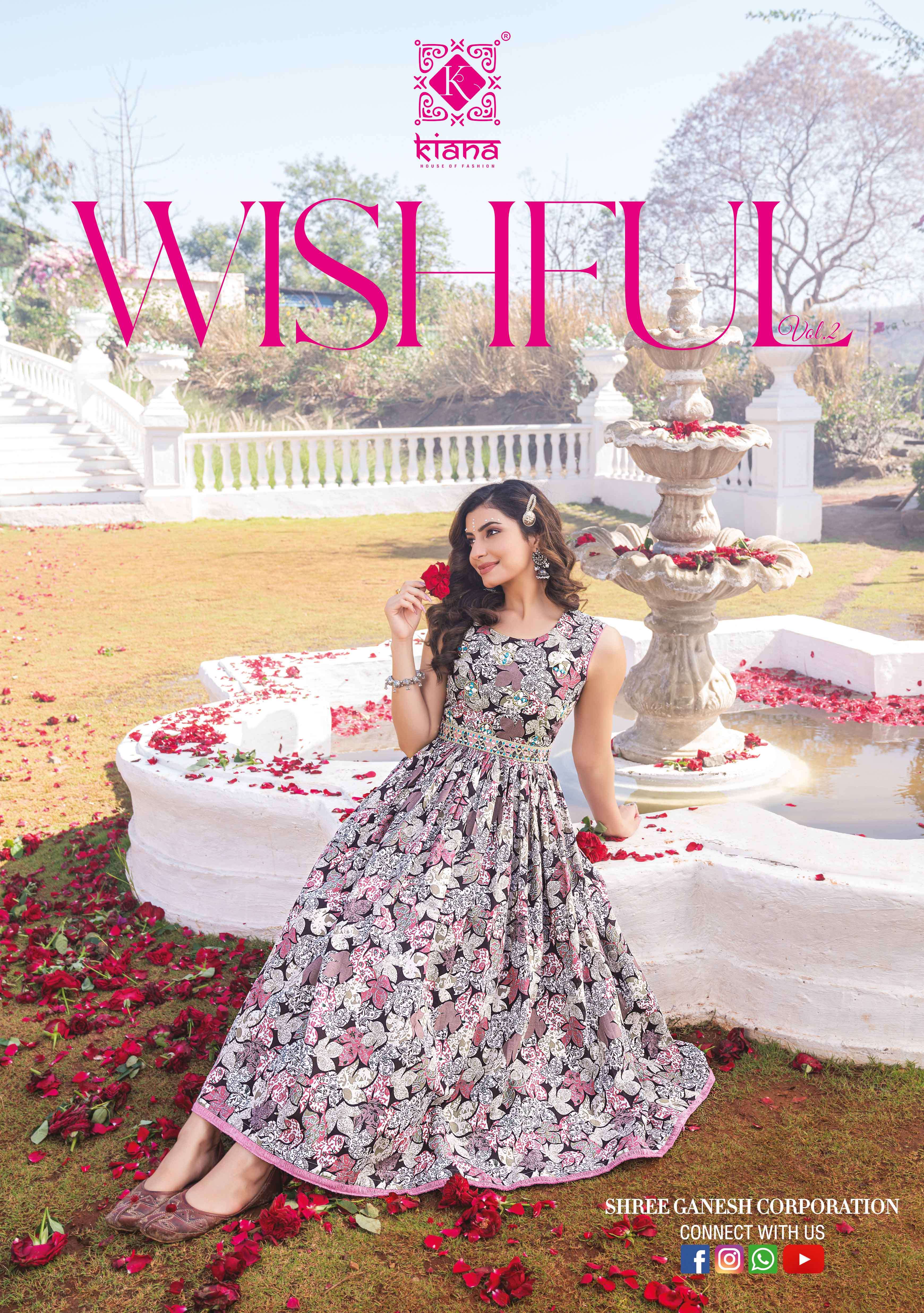 Wishful Vol-2 By Kiana 201 To 208 Series Beautiful Stylish Fancy Colorful Casual Wear & Ethnic Wear Pure Cotton Print Gown At Wholesale Price