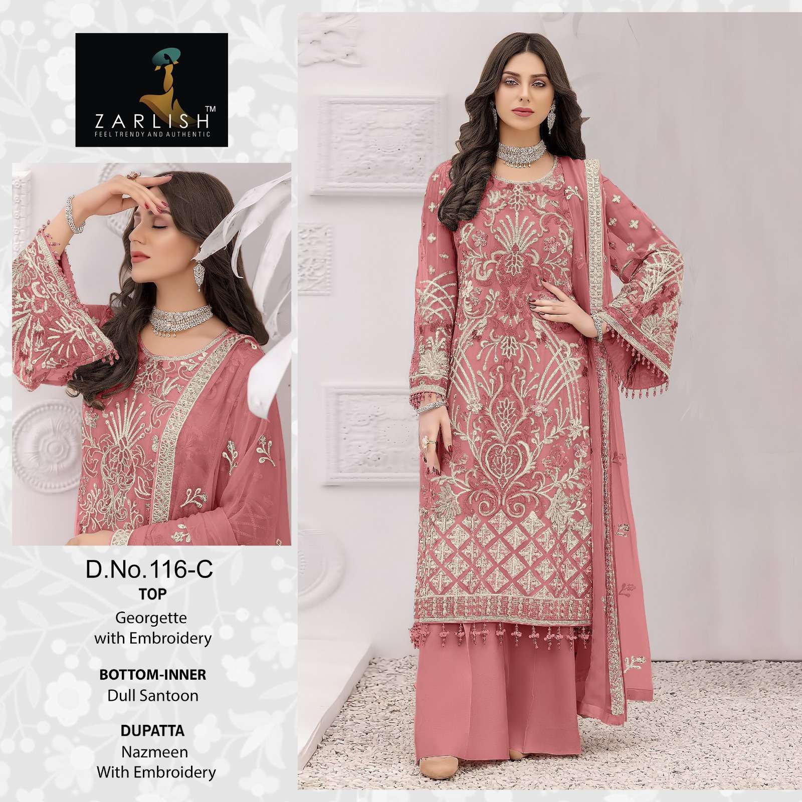 Zarlish 116 Colours By Zarlish Beautiful Stylish Pakistani Suits Fancy Colorful Casual Wear & Ethnic Wear & Ready To Wear Georgette Embroidery Dresses At Wholesale Price
