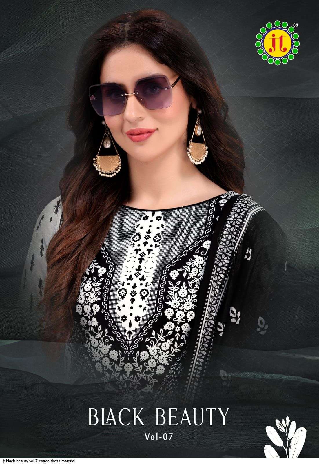 Black Beauty Vol-7 By JT 7001 To 7010 Series Beautiful Suits Colorful Stylish Fancy Casual Wear Pure Cotton Print With Work Dresses At Wholesale Price