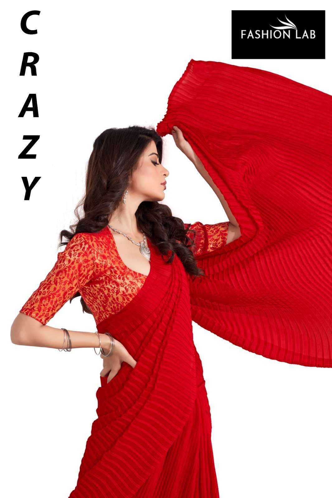Crazy By Fashion Lab 4001 To 4006 Series Indian Traditional Wear Collection Beautiful Stylish Fancy Colorful Party Wear & Occasional Wear Georgette Sarees At Wholesale Price