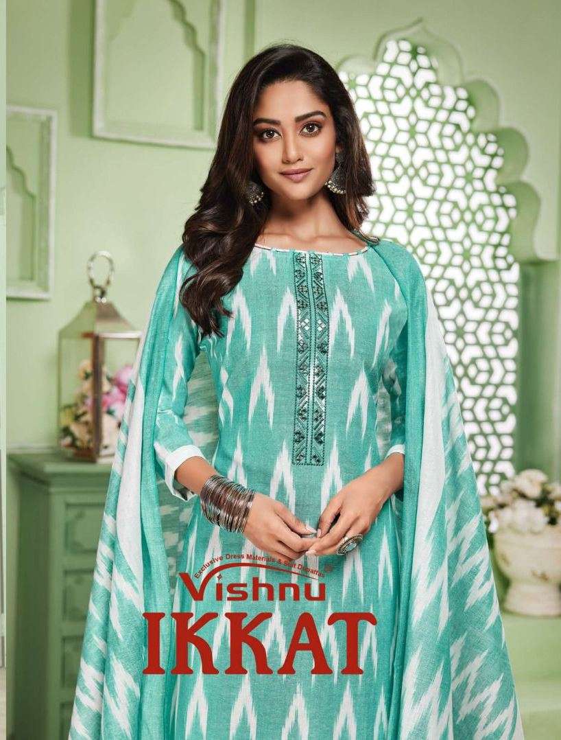 Ikkat By Vishnu 2001 To 2011 Series Beautiful Suits Colorful Stylish Fancy Casual Wear & Ethnic Wear Pure Cotton Print Dresses At Wholesale Price