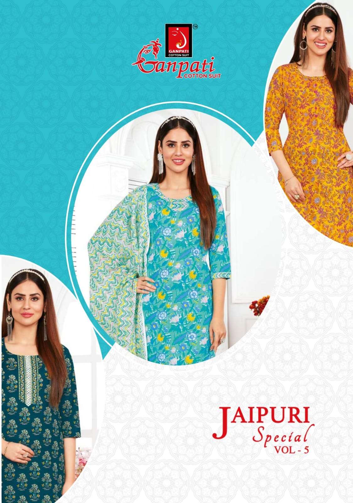 Jaipuri Special Vol-5 By Ganpati Cotton Suits 161 To 175 Series Beautiful Suits Stylish Colorful Fancy Casual Wear & Ethnic Wear Pure Cotton Print Dresses At Wholesale Price