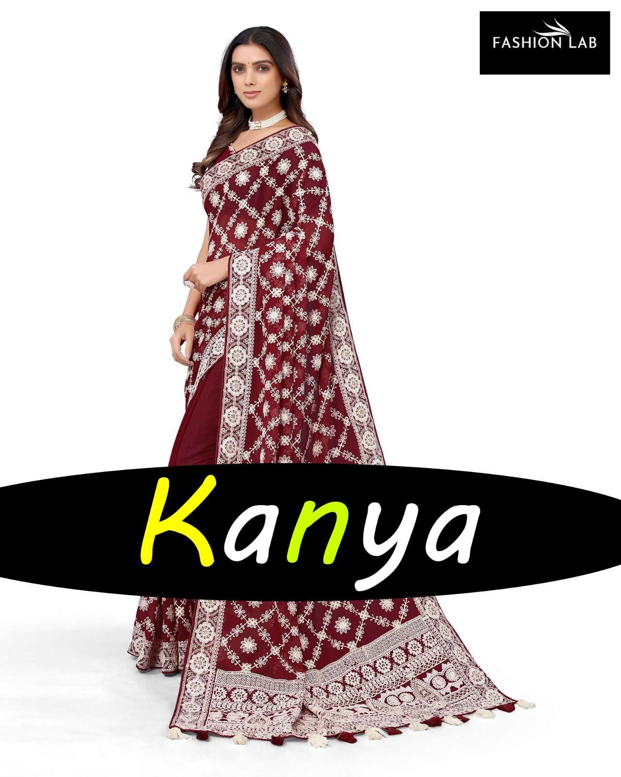Kanya By Fashion Lab 2021 To 2028 Series Indian Traditional Wear Collection Beautiful Stylish Fancy Colorful Party Wear & Occasional Wear Georgette Sarees At Wholesale Price