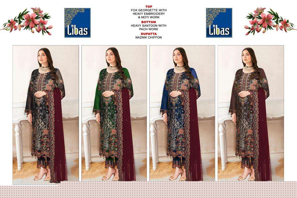 Libas 132 Colours By Libas 132-A To 132-D Series Beautiful Stylish Pakistani Suits Fancy Colorful Casual Wear & Ethnic Wear & Ready To Wear Faux Georgette Embroidered Dresses At Wholesale Price