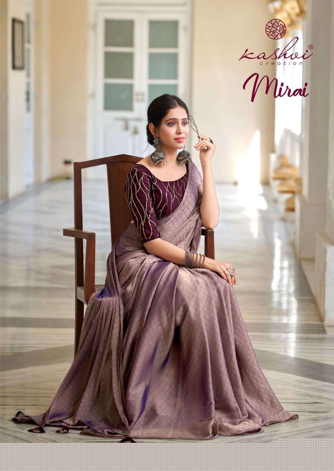 Mirai By Kashvi Creation 6063 To 6070 Series Indian Traditional Wear Collection Beautiful Stylish Fancy Colorful Party Wear & Occasional Wear Soft Satin Sarees At Wholesale Price