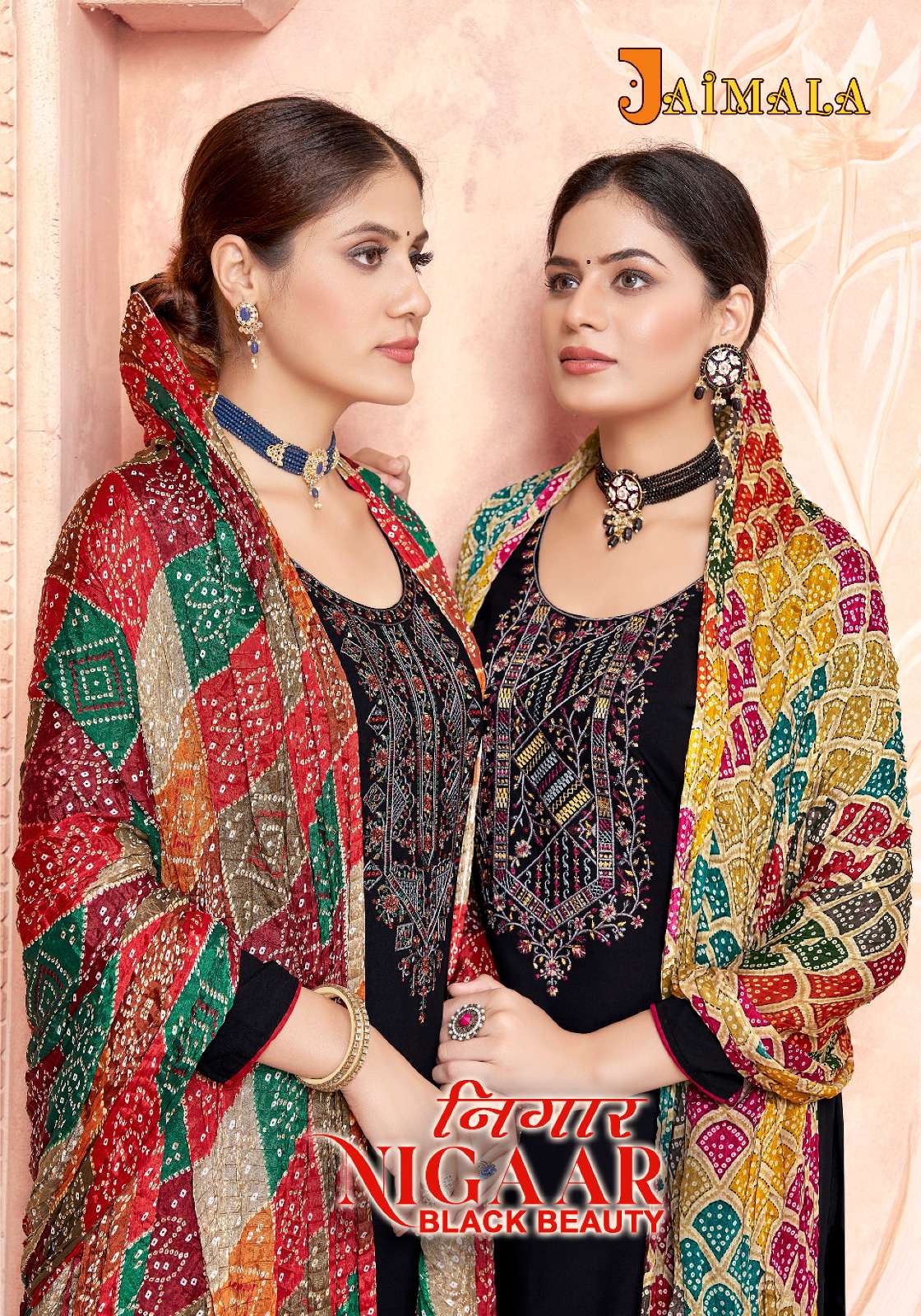 Nigaar Black Beauty By Jaimala 1307-001 To 1307-006 Series Designer Suits Collection Beautiful Stylish Colorful Fancy Party Wear & Occasional Wear Rayon Slub Dresses At Wholesale Price