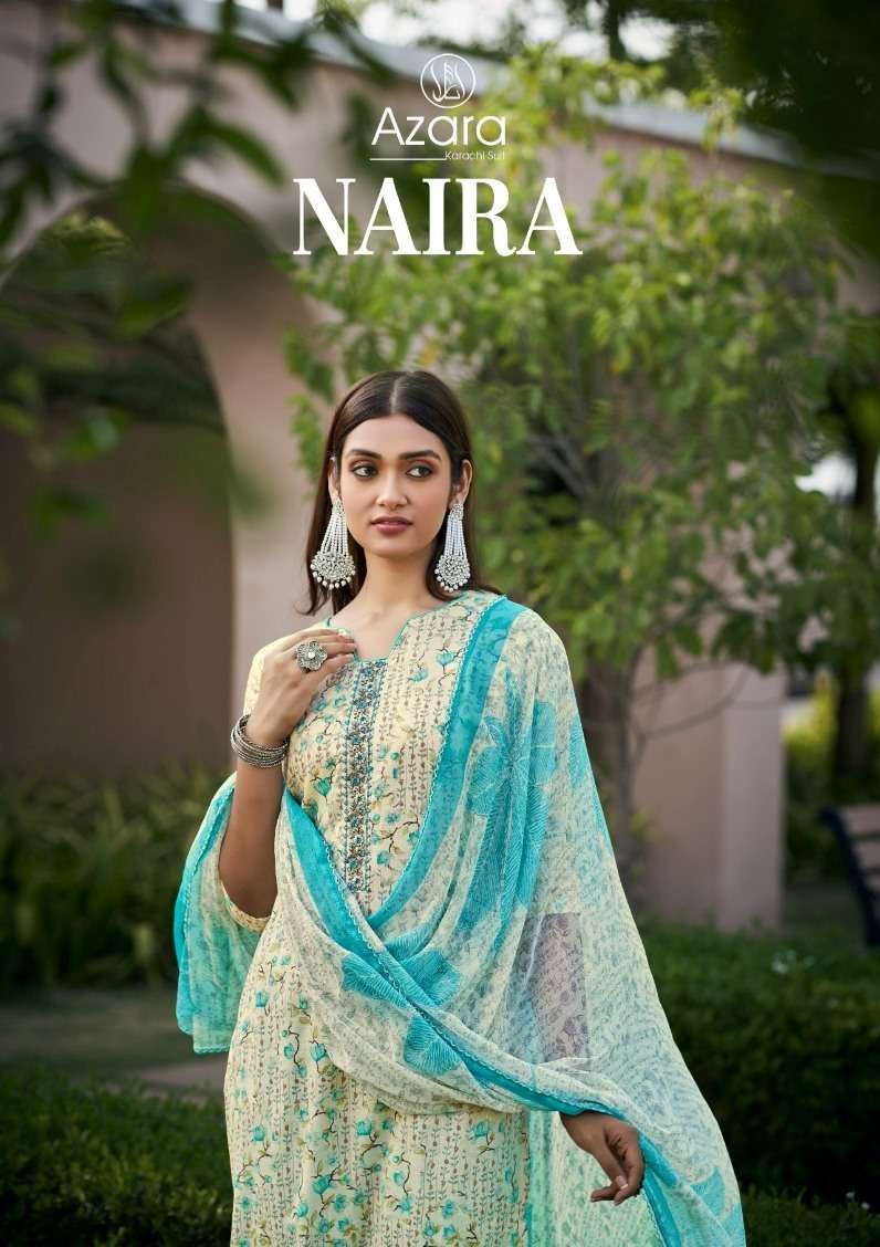 Naira By Azara 61001 To 61006 Series Beautiful Pakistani Suits Colorful Stylish Fancy Casual Wear Cotton Print Embroidered Dresses At Wholesale Price